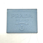 Prada Card Case with Embossed Logo 1 Mc025 Saffiano Leather Light Blue — view 2
