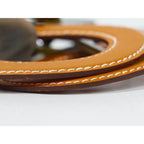 Hermes Duncan Buffalo Bone Leather Necklace Pendant Brown Orange — view 4