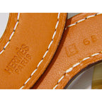 Hermes Duncan Buffalo Bone Leather Necklace Pendant Brown Orange — view 8