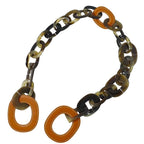 Hermes Duncan Buffalo Bone Leather Necklace Pendant Brown Orange
