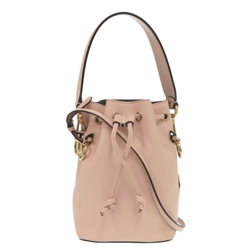 Fendi Montresor Mini 8 Bs010 Leather Pink 2-Way Handbag 0267