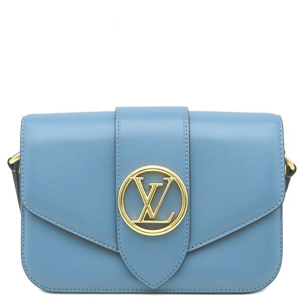 Louis Vuitton Shoulder Bag LV Pont Neuf Calfskin Blue Gold Red Bicolor LV Circle