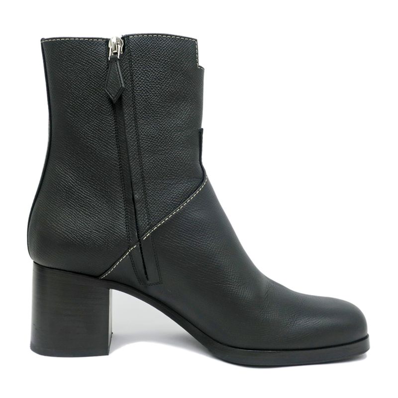 Hermes Flats 60 Black 38 Short Boots Leather Shoes Apparel — view 2
