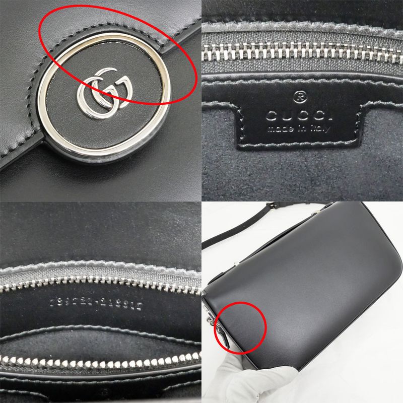 Gucci Clutch Bag Shoulder Leather Black — view 8
