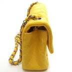 Chanel Quilted 20 Chain Shoulder No 19 Cotton Yellow Mini — view 4