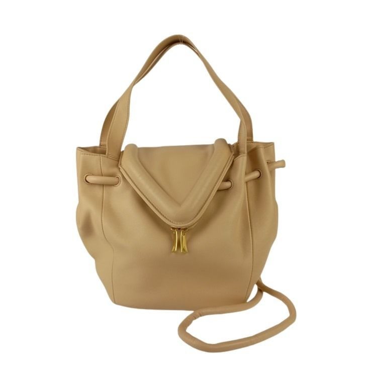 Bottega Veneta Shoulder Bag Beak Beige Leather 2-Way Gold