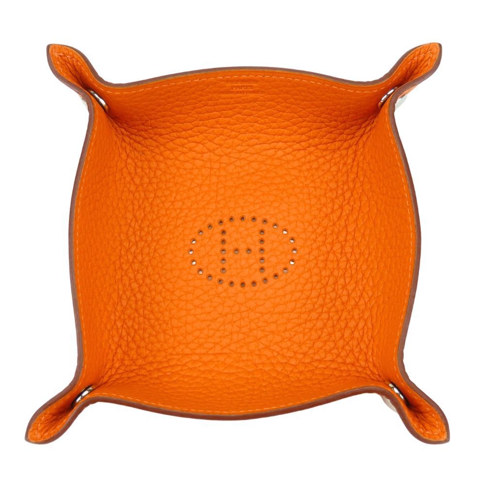 Hermes Vidopoche Mini Taurillon Clemence Orange Tray Interior