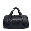 Chanel Super Chez Blanc Lambskin Mini Boston Bag Black