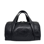 Chanel Super Chez Blanc Lambskin Mini Boston Bag Black