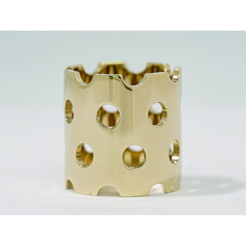 Hermes Scarf Ring Gold Plated Perforated — view 3