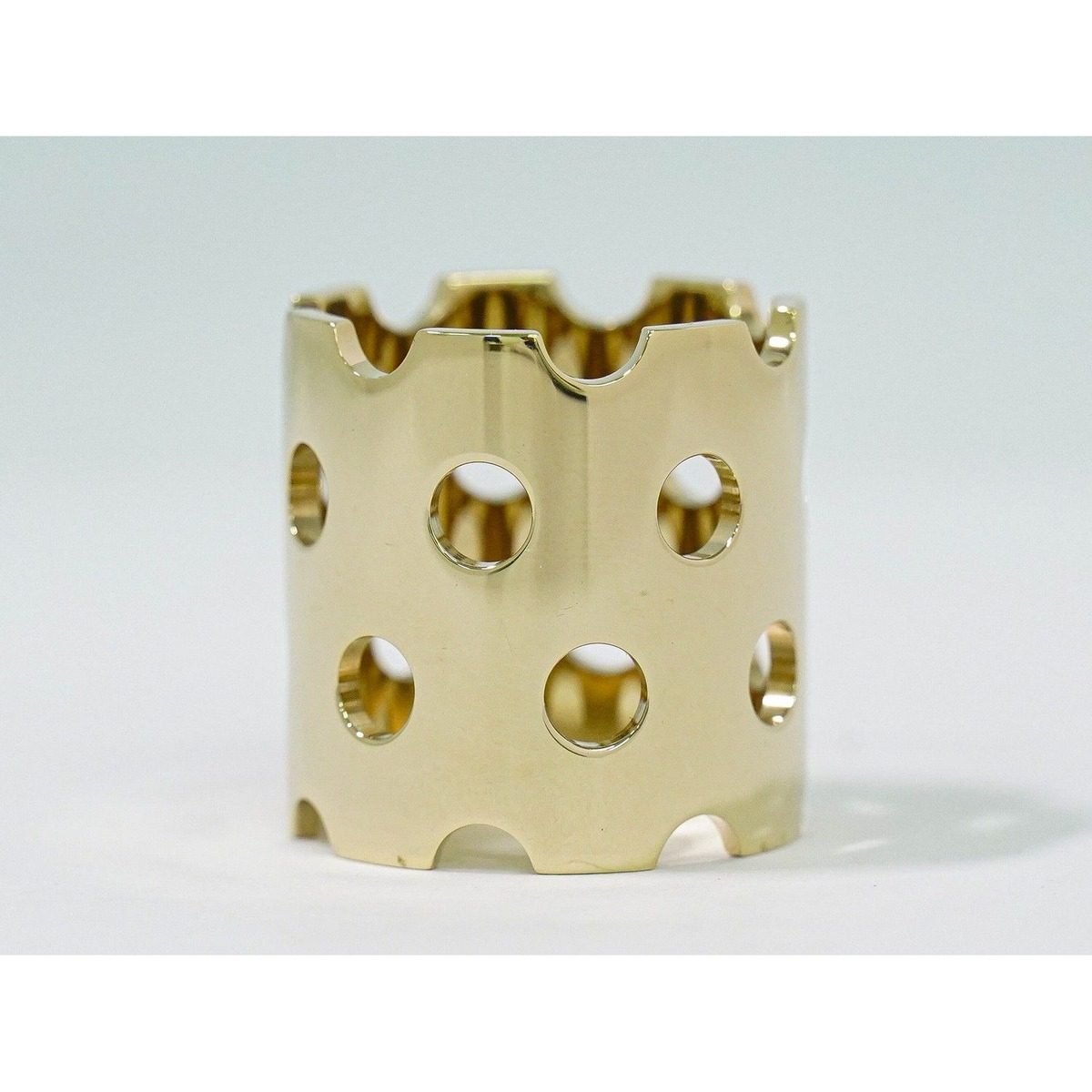 Hermes Scarf Ring Gold Plated Perforated — view 3