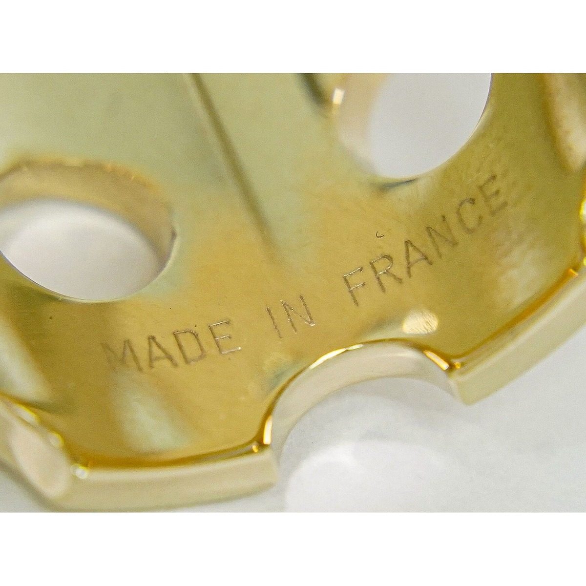 Hermes Scarf Ring Gold Plated Perforated — view 9