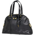 Saint Laurent Yves Muse Handbag Logo Leather Black