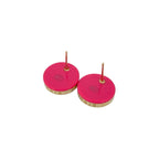 Chanel CC Logo Turnlock Motif Plastic Earrings Gold X Pink — view 7