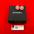 Chanel CC Logo Turnlock Motif Plastic Earrings Gold X Pink