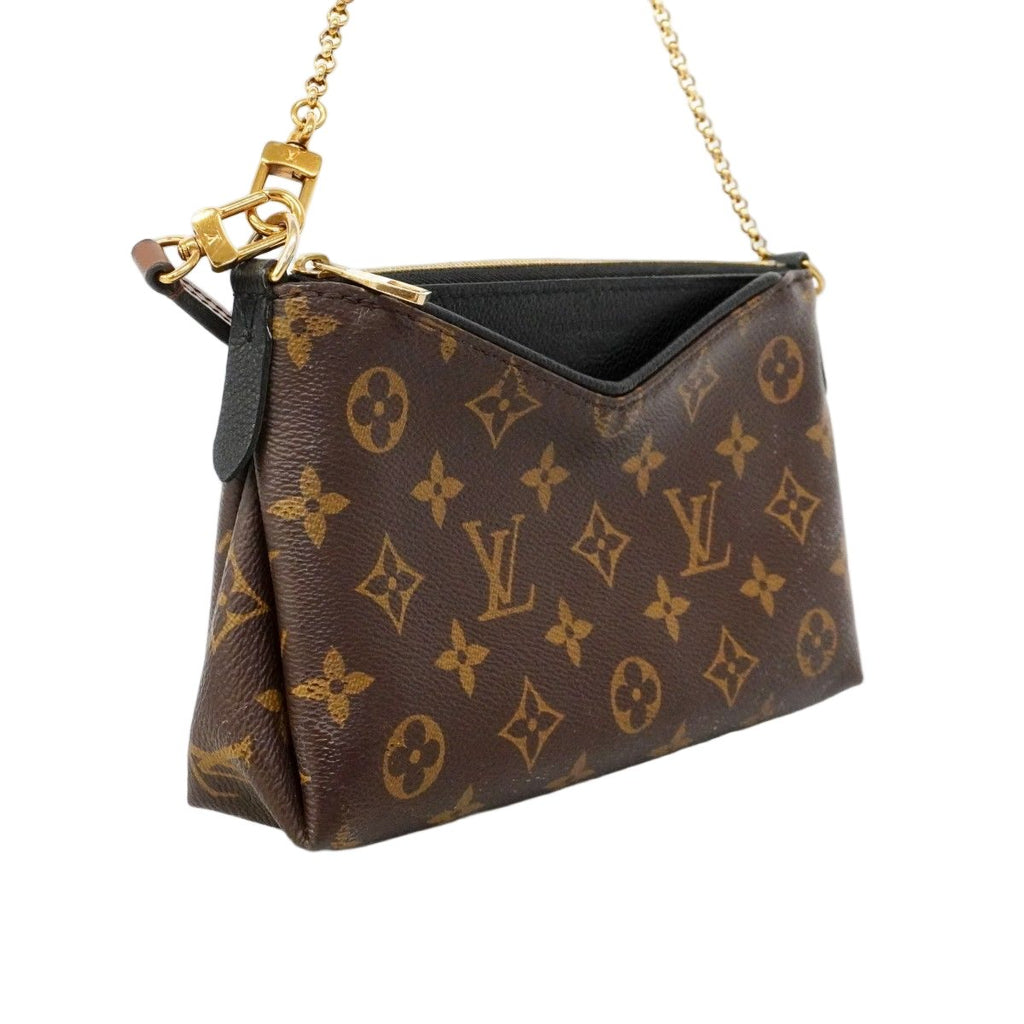 Louis Vuitton Handbag Monogram Pallas Clutch Brown Black 2-Way — view 2