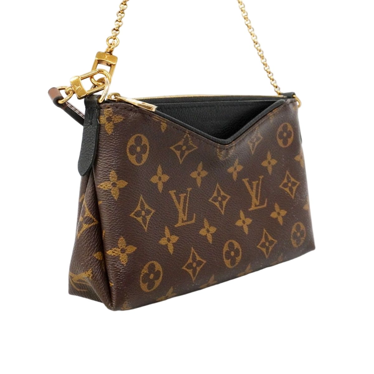 Louis Vuitton Handbag Monogram Pallas Clutch Brown Black 2-Way — view 2