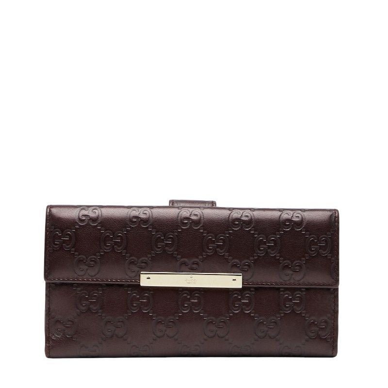 Gucci Guccissima W Hook Long Wallet Brown Leather