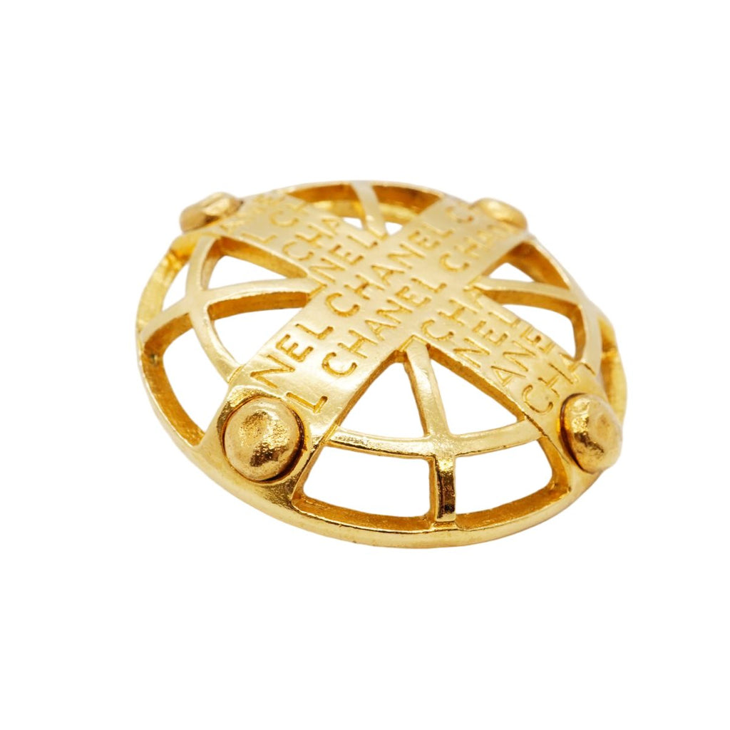 Chanel Brooch Vintage Logo Round — view 2
