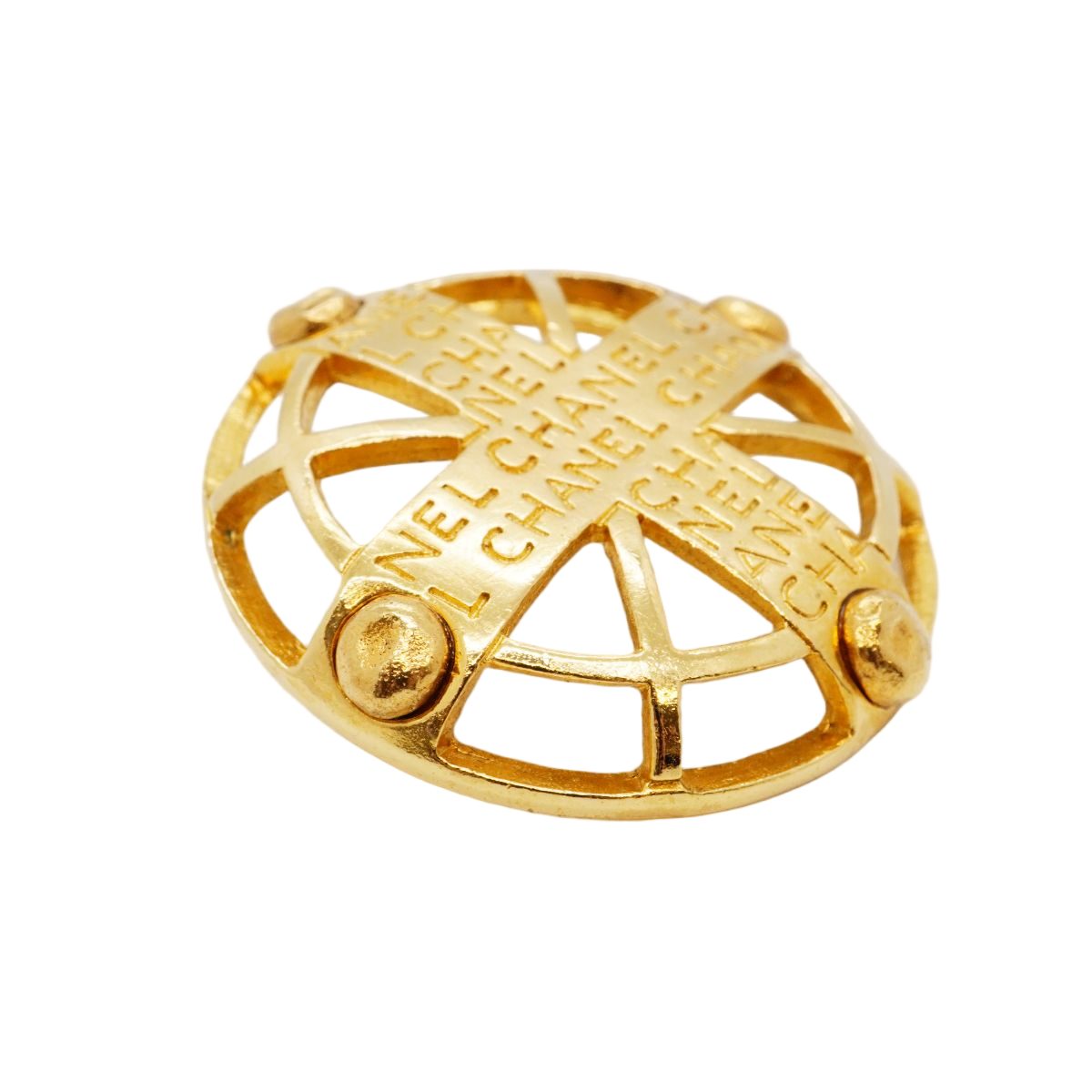Chanel Brooch Vintage Logo Round — view 2