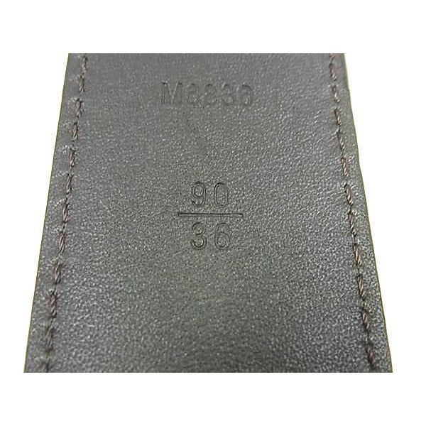 Louis Vuitton Belt Santure Riveted M6836 U Brown Suede Leather Silver — view 5
