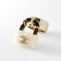 Chanel Ring Gold White Black Quilted Bag Charm