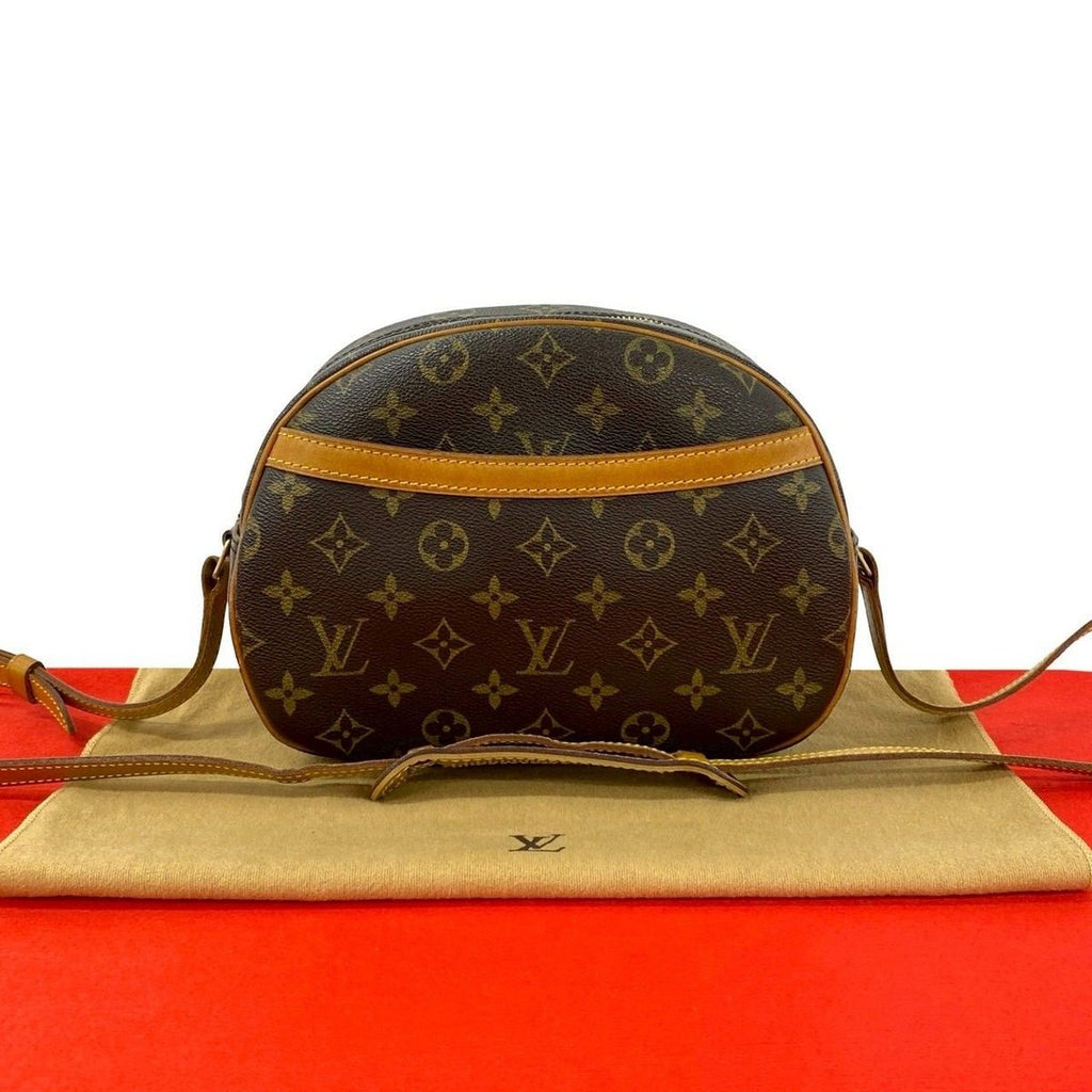 Louis Vuitton Blois Monogram Logo Pattern Leather Shoulder Bag Pochette Brown