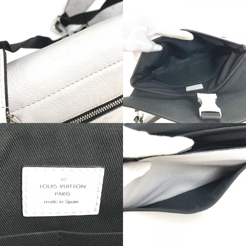 Louis Vuitton Shoulder Bag Flap Messenger Taiga Leather White — view 8