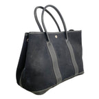 Hermes Tote Garden Party PM Toile Officier Black Silver — view 2