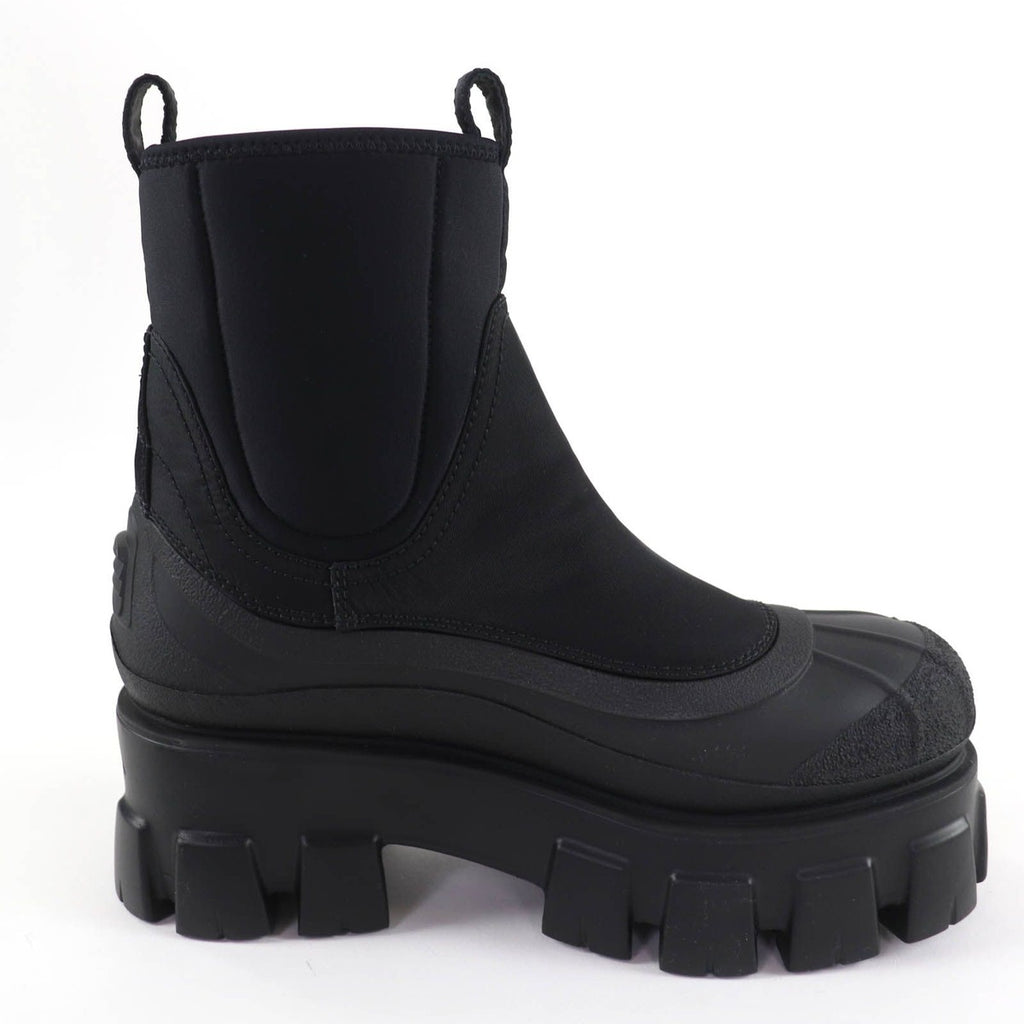 Prada Monolith Re-Nylon Triangle Logo Gabardine Boots Short Black — view 6
