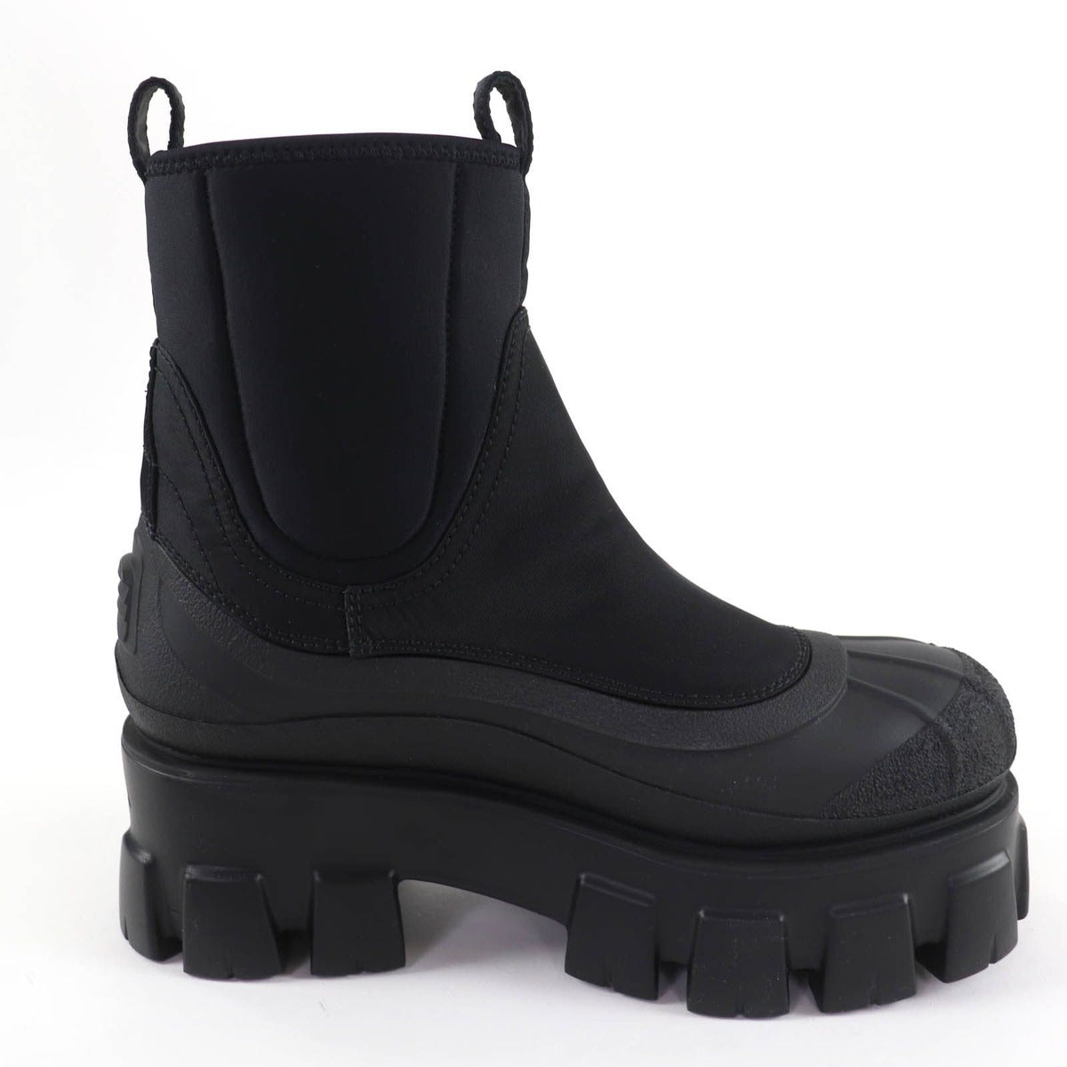 Prada Monolith Re-Nylon Triangle Logo Gabardine Boots Short Black — view 6