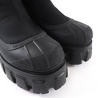 Prada Monolith Re-Nylon Triangle Logo Gabardine Boots Short Black — view 8
