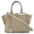 Fendi Petit Trois Jour Handbag Mini Bag 2-Way Shoulder Leather Sand Beige