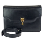 Gucci Vintage Taiga Eye Black Gold Leather Shoulder Bag Clutch