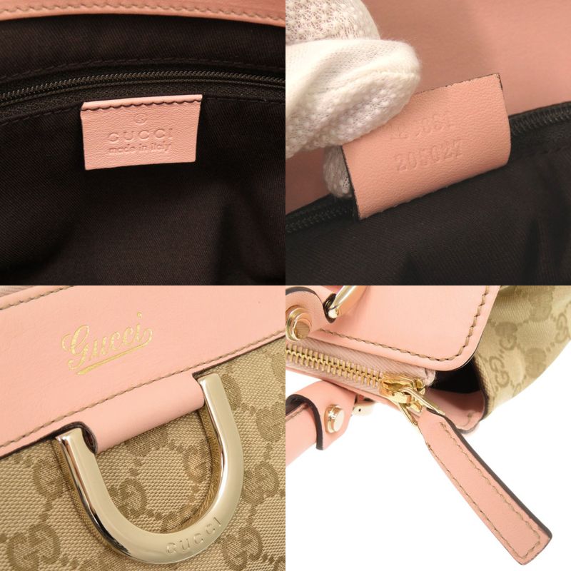 Gucci Abby GG Canvas Leather Beige Pink Tote 0974 — view 8