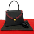 Yves Saint Laurent Cutout Punching Leather 2-Way Shoulder Bag Black