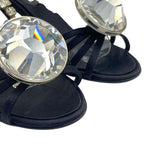 Chanel Sandals Strap Crystal Stone Satin Black 36.5 — view 5