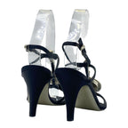 Chanel Sandals Strap Crystal Stone Satin Black 36.5 — view 7