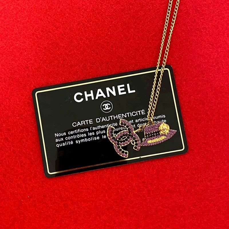 Chanel Coco Mark Hat Motif Rhinestone Necklace Pendant 02A — view 2