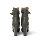 Hermes Boots Short Shoes Leather Grey Silver Kelly Hardware — view 6
