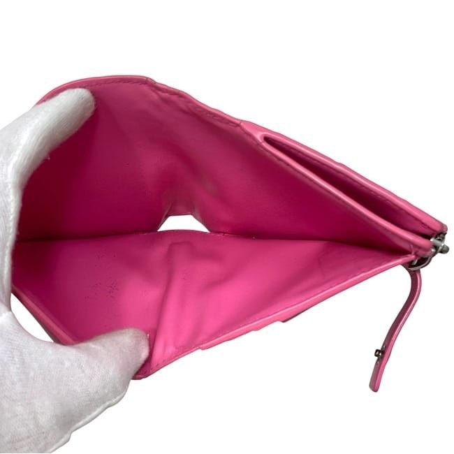 Bottega Veneta Bifold Wallet Pink Intrecciato Hook Leather — view 5