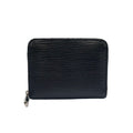 Louis Vuitton Zippy Coin Purse Epi Noir Leather Black Case Silver