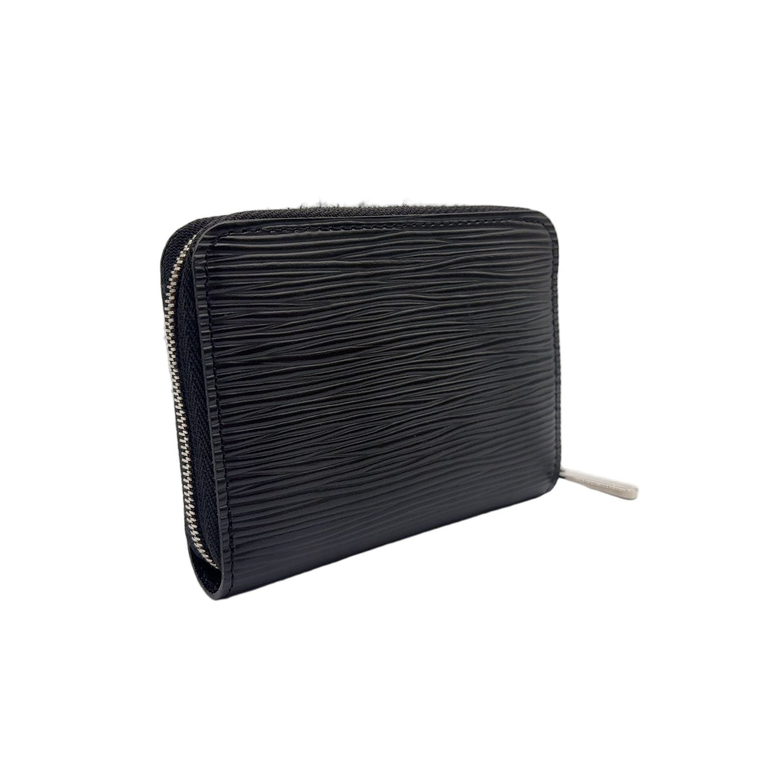 Louis Vuitton Zippy Coin Purse Epi Noir Leather Black Case Silver — view 2