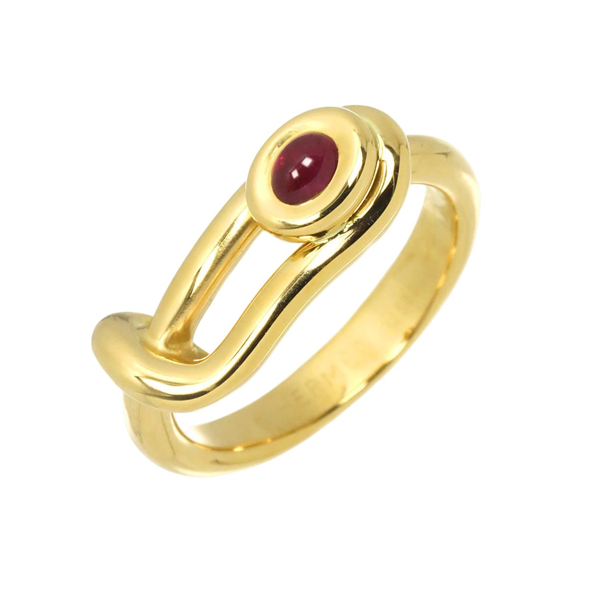 Hermes 51 Ring Ruby 18k YG Yellow Gold