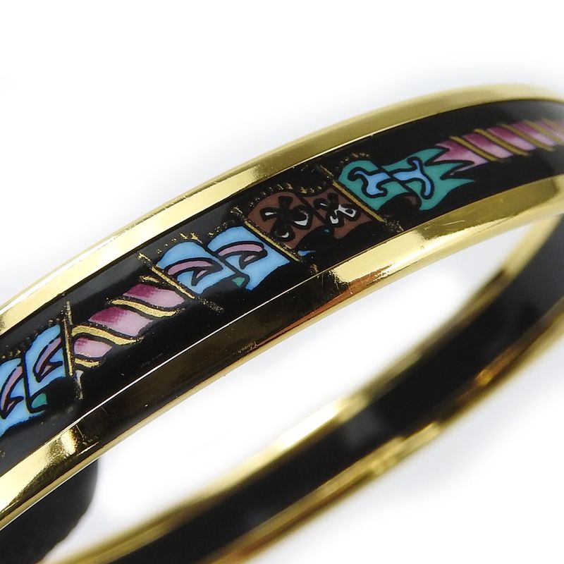 Hermes Bracelet Emile PM Metal Cloisonne Multicolor Black Gold Hardware — view 6