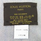 Louis Vuitton Echarpe Reykjavik Cashmere 100% Monogram Fringe Shawl Scarf Blue — view 7