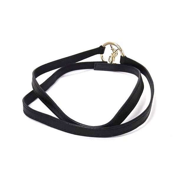 Saint Laurent Yves Leather Bracelet Choker Black — view 2