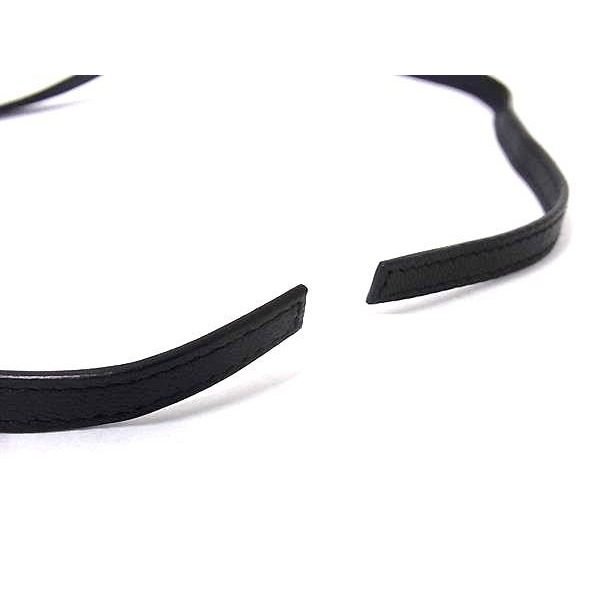 Saint Laurent Yves Leather Bracelet Choker Black — view 4