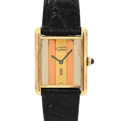 Cartier Must Tank Vermeil Trinity Vintage Watch Hand Wound