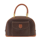 Celine Macadam Hand Bag Leather Brown Gold Vintage